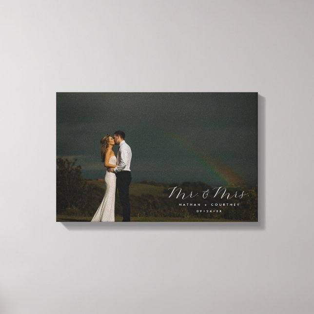 Hochzeitsstift Liebe Full Foto Portrait Personalis Leinwanddruck (Vorderseite)