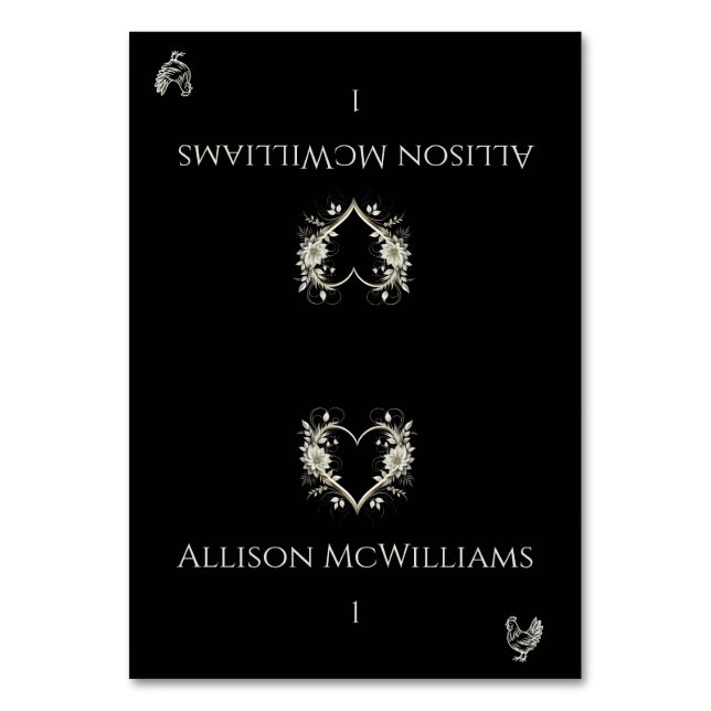 Hochzeitsstift Platzkarten-Hühnchen-Blume Tischnummer (Vorderseite)