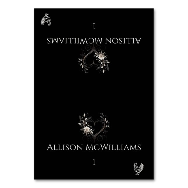 Hochzeitsstift Platzkarten-Hühnchen-Blume Tischnummer (Vorderseite)