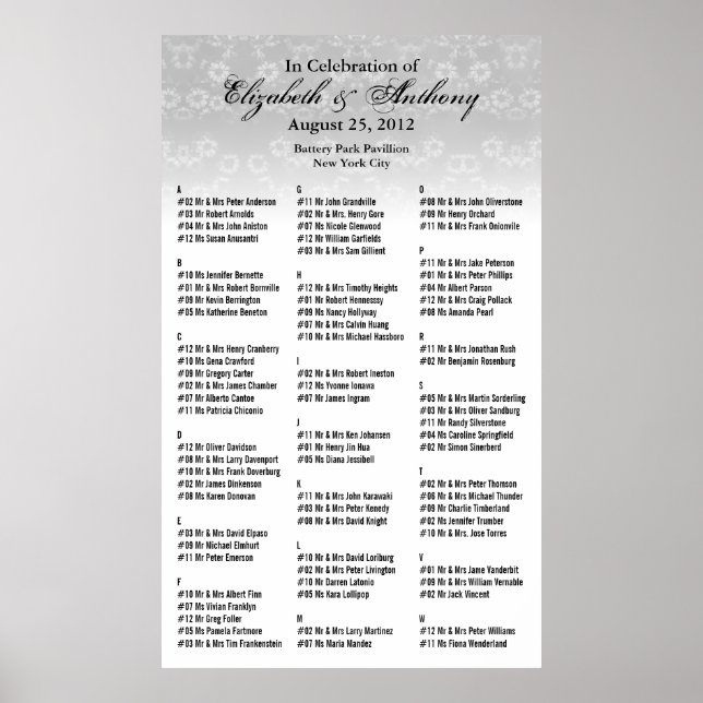 Hochzeitsstift Poster Weiße Blüte 36x60 (Vorne)