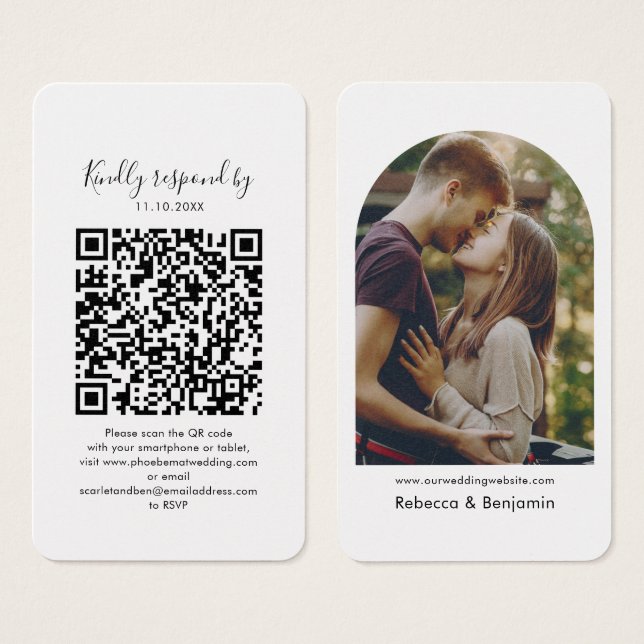 Hochzeitsstift QR Code Foto UAWG Enclosure Card (Vorne & Hinten)