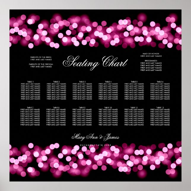Hochzeitsstift Rosa Hollywood Glam Poster (Vorne)