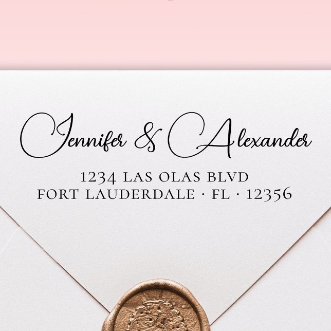 Hochzeitsstift Rücksendeadresse Elegante Kalligrap Permastempel (Von Creator hochgeladen)