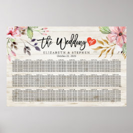 Hochzeitsstift Wasserfarbe Rosa Blume Holz Poster