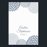 Hochzeitsstil-Platzkarten (Zelt-Stil) Blütenblau Tischnummer<br><div class="desc">Chrysanthemum Wedding Platzkarte Zelte (Dusty Blue): Diese lustigen chrysanthemum burst Platzkarte Zelte werden Ihren Hochzeitstischen einen personalisierten Stil verleihen! Für Begleitkarten (Karten, die Ihre Gäste beim ersten Eintritt in Ihren Empfang nehmen), behalt Ihre Tischnummer an. Für Platzkarten (Karten, die Sie an den Tischen vorstellen... normalerweise mit einer Sitzkarte am Eingang)...</div>