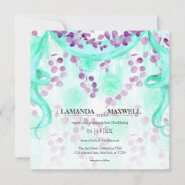 Hochzeitsstimmung mit Aquamariner Flora und Fauna Einladung