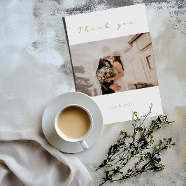 Hochzeitsstipendium, Foto, Goldschrift, Hochzeit Dankeskarte