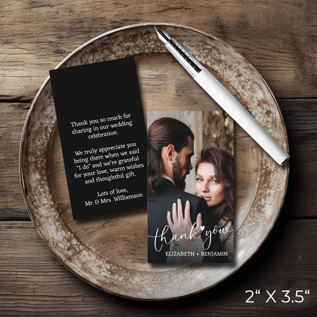 Hochzeitsstipendium Foto Vielen Dank Mitteilungskarte (SMALL 2" x 3.5" wedding photo thank you note cards (use larger envelope to mail in USA))