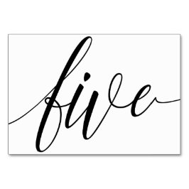 Hochzeitsstipps - Luxe Typografie (Schwarz) 5 Tischnummer