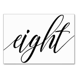 Hochzeitsstipps - Luxe Typografie (Schwarz) 8 Tischnummer