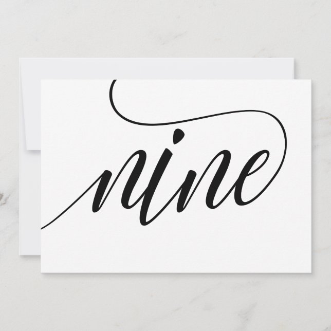 Hochzeitsstipps - Luxe Typografie - Schwarz 9 Einladung (Vorderseite)