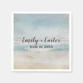 Hochzeitsstrand mit Starfish Serviette