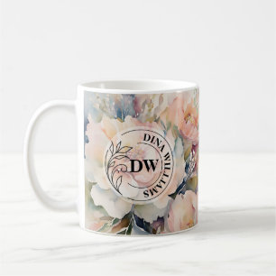 Hochzeitsstrauß-Monogramm-Tasse Kaffeetasse