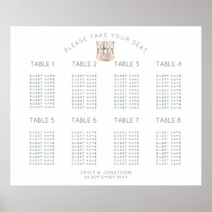Hochzeitsstuhl 8 Tabelle 80 Quadrat Sitzplan Poster