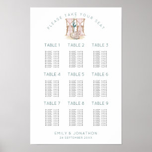 Hochzeitsstühle 9 Tische 90 Sitzordnung für Gäste Poster