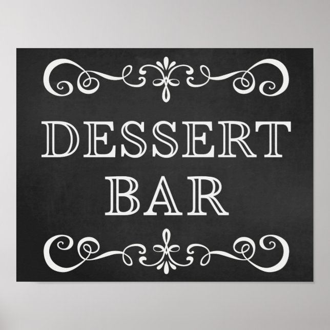 Hochzeitssymbol - Dessert Bar Wedding Chalkboard Z Poster (Vorne)