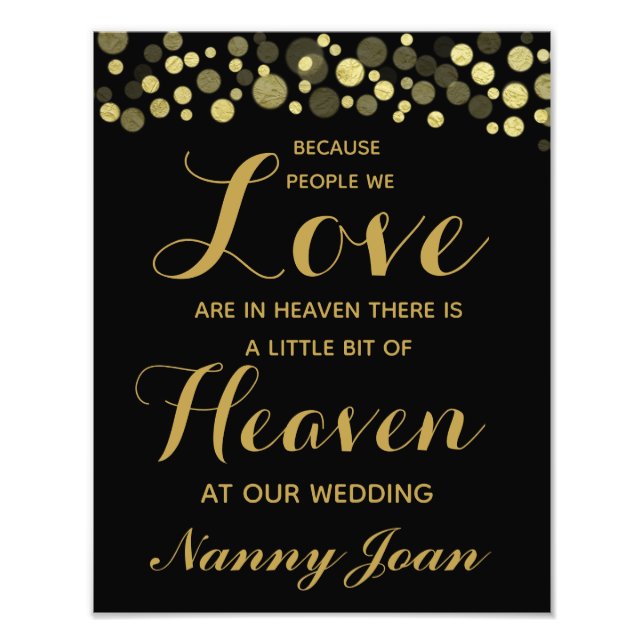 Hochzeitssymbol für das Gold & Black Memorial pers Fotodruck (Vorne)