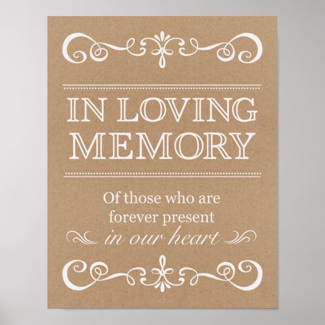 Hochzeitssymbol - In Love Memory Rustikales Hochze Poster (Vorne)