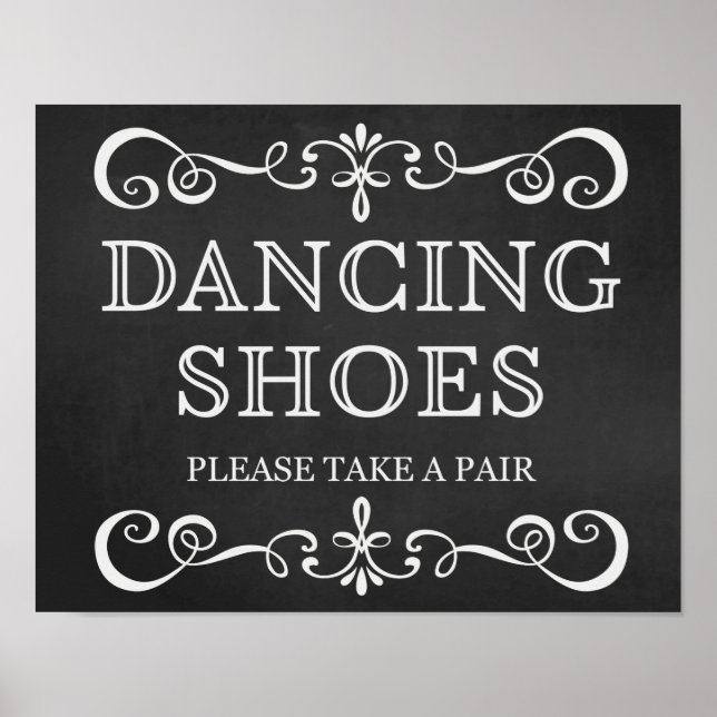 Hochzeitssymbol - Tanzschuhe - Halbpension Zeichen Poster (Vorne)