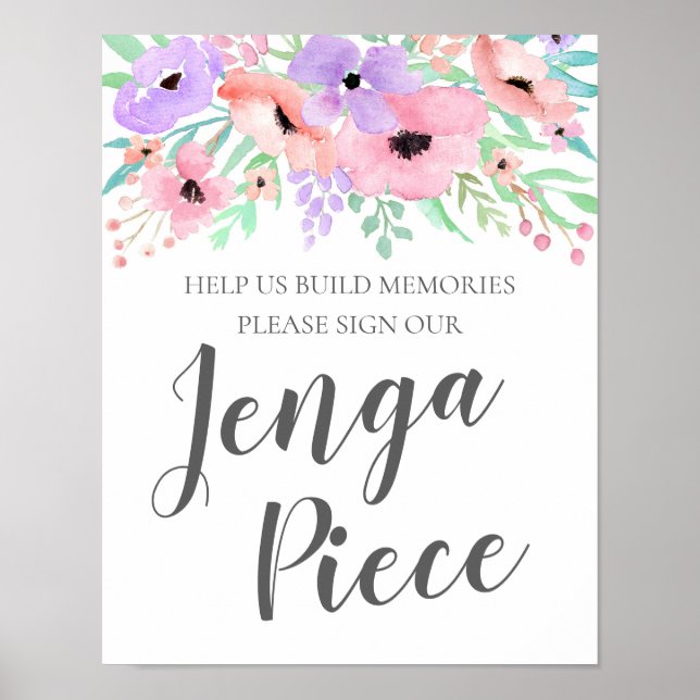 Hochzeitssymbol - Unterschreiben Sie unser Jenga P Poster (Vorne)