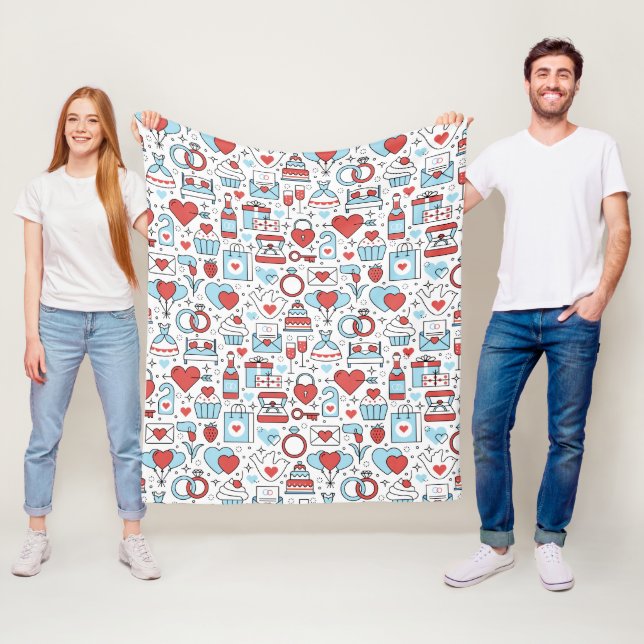Hochzeitssymbole Fleecedecke (Beispiel)