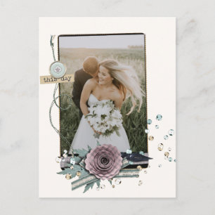 Hochzeitsszenarien - Foto Vielen Dank - Rustic Col Postkarte
