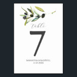 Hochzeitsszenarien für Tischnummern<br><div class="desc">Fügen Sie Ihrer Feier eine Touch zeitlosen Charmes hinzu, mit diesen maßgeschneiderten Aquarellfarben-Tischnummern, die ein handgemaltes botanisches Olivenzweig-Design aufweisen. Ideal für Hochzeitsthemen, elegante Hochzeitsduschen oder einfache Hochzeitstipps. Diese von Italien inspirierten Tischkarten verbinden rustikale Schönheit mit modernem Design. Personalisieren Sie die Vorlage, um Ihre Namen, Ihr Hochzeitstermin und Ihre Tischnummer einzufügen....</div>