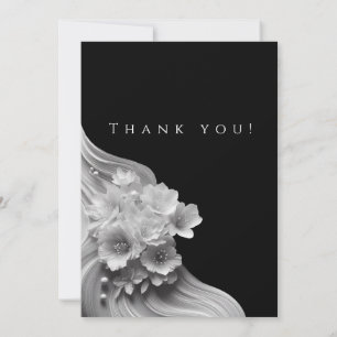 Hochzeitsszenario Foto Danke - Schwarz und Weiß Einladung