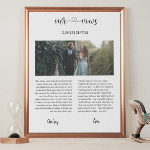 Hochzeitsszenario Foto mit Gelübde moderne Kalligr Künstlicher Leinwanddruck