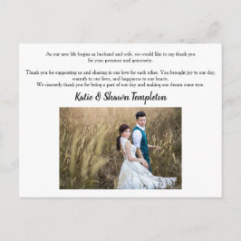 Hochzeitsszenario Foto Vielen Dank doppelseitige P Postkarte