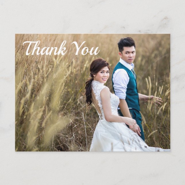 Hochzeitsszenario Foto Vielen Dank doppelseitige P Postkarte (Vorderseite)