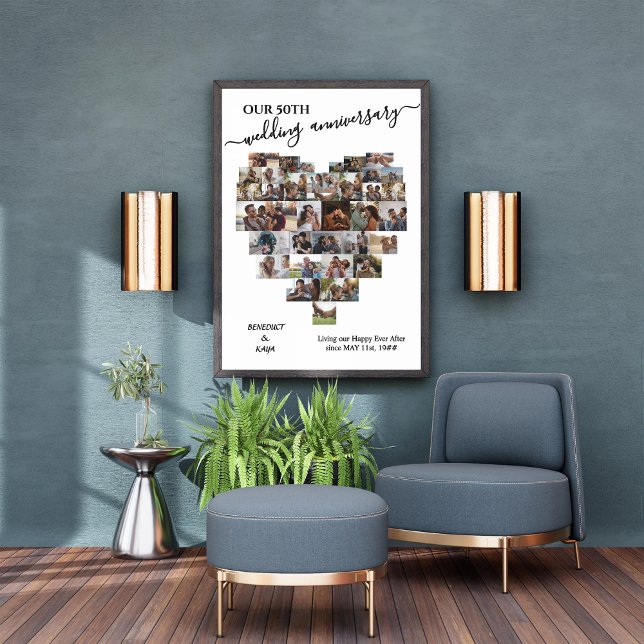 Hochzeitsszenario Heart 37 Foto Collage Leinwanddruck (#ordernow)