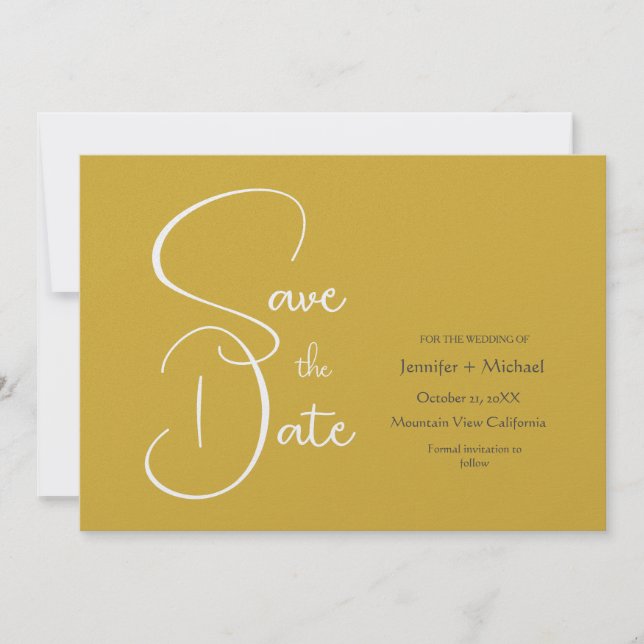Hochzeitsszenario Moderne Minimalistische Schlicht Save The Date (Vorderseite)