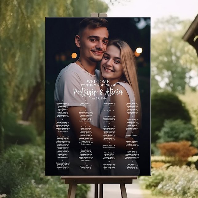Hochzeitstabelle mit alphabetischem Foto Poster (Von Creator hochgeladen)