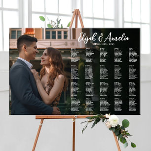 Hochzeitstabelle mit bearbeitbarem Foto Poster