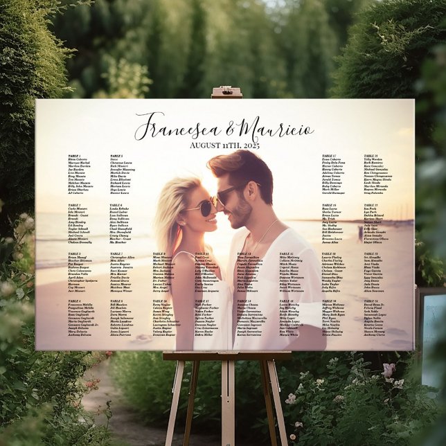 Hochzeitstabelle mit bearbeitbarem Foto Poster (Von Creator hochgeladen)