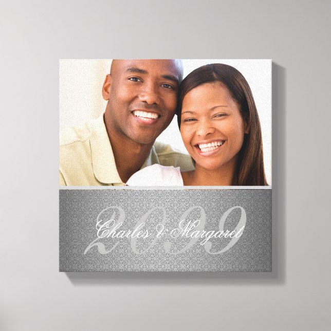 Hochzeitstag 12x12 Personalisiertes Foto Leinwanddruck (Vorderseite)