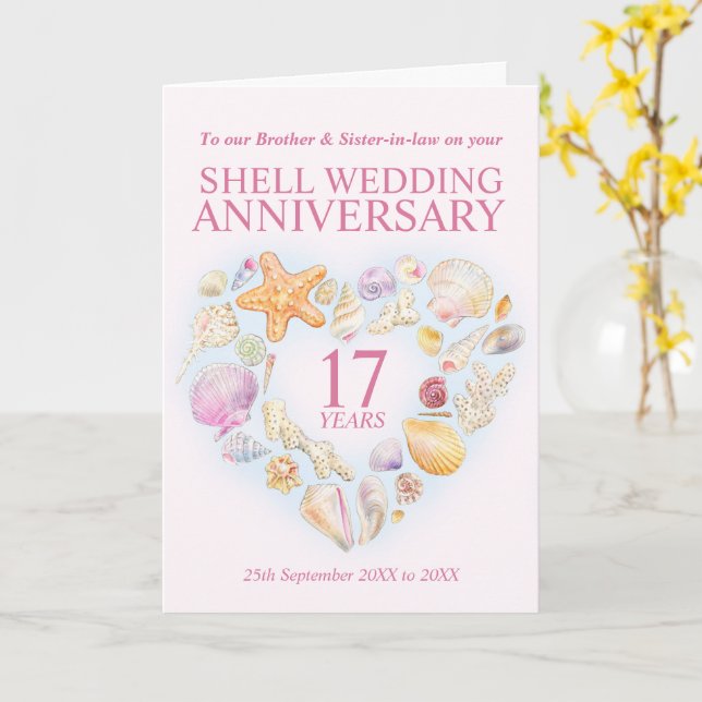Hochzeitstag, 17. Muschel, Schwägerin Karte (Gelbe Blume)