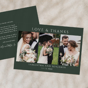 Hochzeitstag 3 Fotos Liebe und Danke Mitteilungskarte