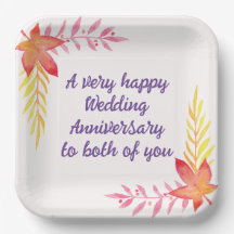 Hochzeitstag, 9" Square Paper Plate