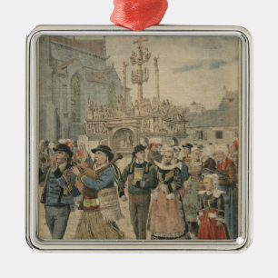 Hochzeitstag bei Plougastel Bretagne Silbernes Ornament