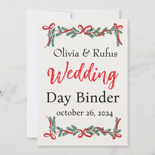 Hochzeitstag Binder Template einladen Einladung (Vorderseite)