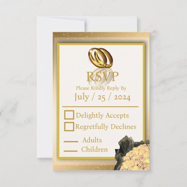 Hochzeitstag, Bliss Elegant RSVP Karte (Vorderseite)