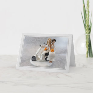 Hochzeitstag - Bräute auf einem Roller Karte