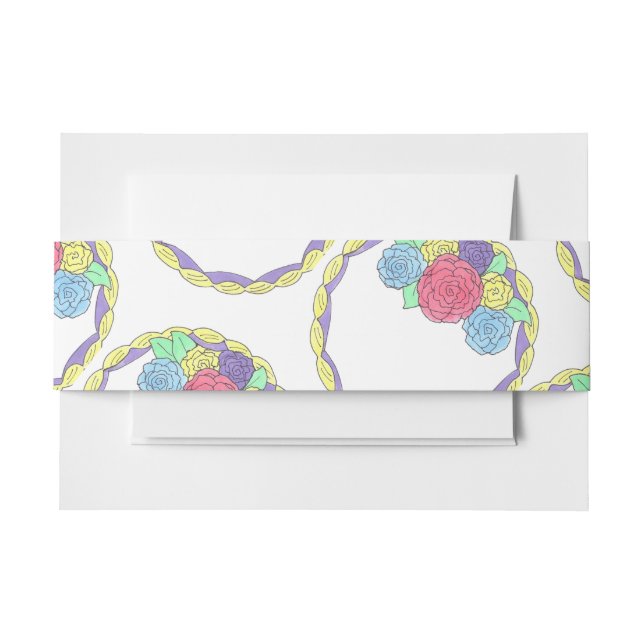Hochzeitstag Brautparty Blumenkuchen Einladungsbanderole (Vorderseite Beispiel)