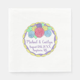 Hochzeitstag Brautparty Blumenkuchen Serviette