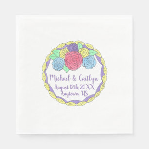 Hochzeitstag Brautparty Blumenkuchen Serviette