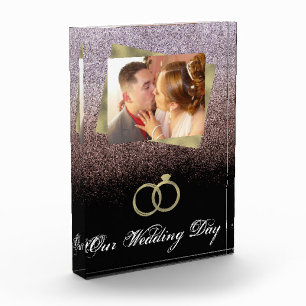 Hochzeitstag Chic Imitate Glitzer Foil Rings Fotoblock