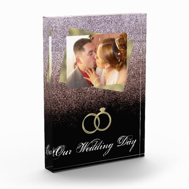 Hochzeitstag Chic Imitate Glitzer Foil Rings Fotoblock (Links)