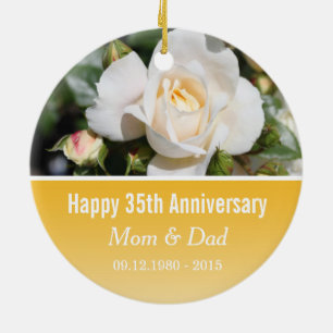 Hochzeitstag der Rosenblüte Keramikornament
